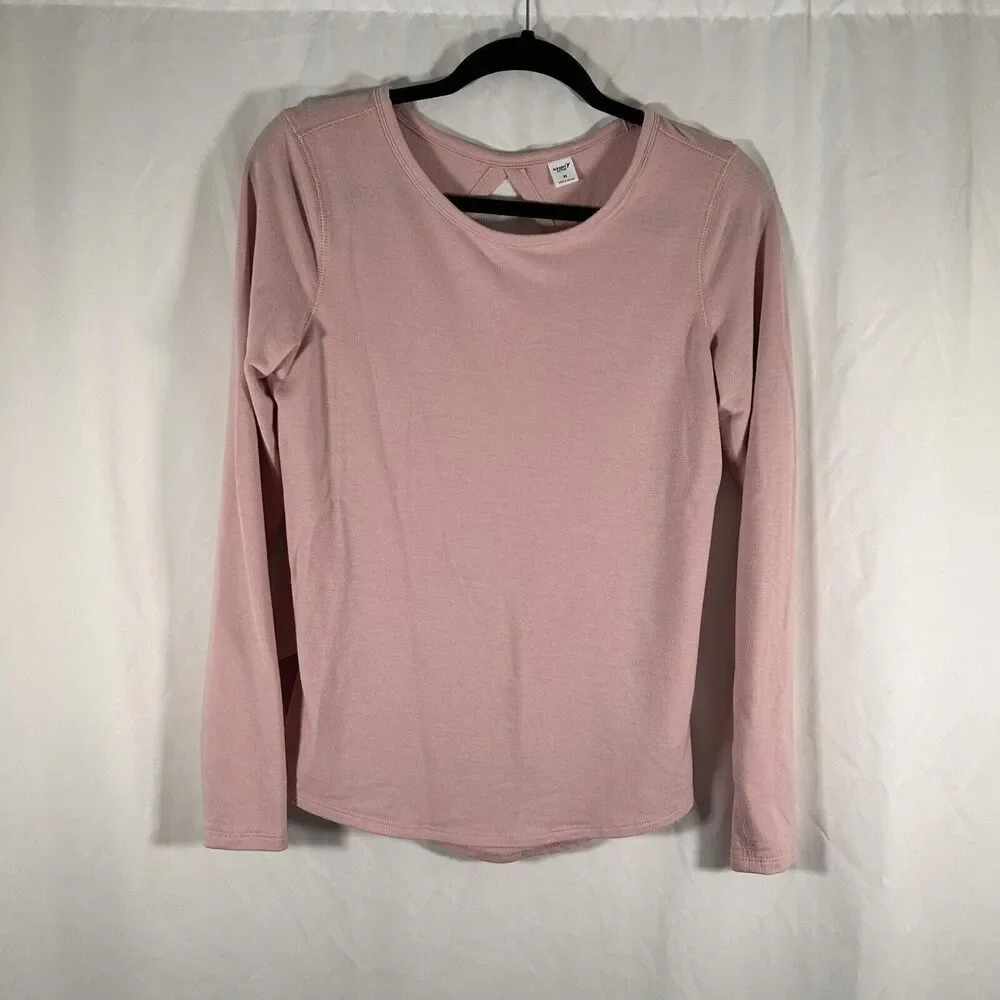 Old Navy Active Sweater Women's XS Pink Open Back Long Sleeve Round Neck